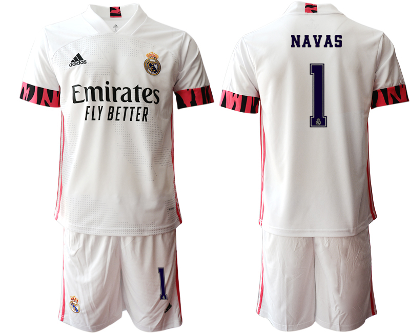 Men 2020-2021 club Real Madrid home #1 white Soccer Jerseys2